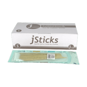 ก้านไม้พันสำลี Size 6" S 10ชิ้น ( jSticks Strile Cotton Stick ) 20ซอง