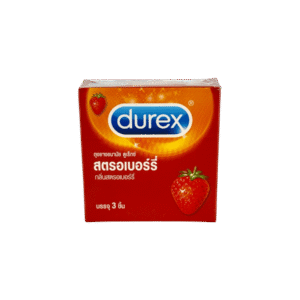 ถุงยางอนามัย Durex Strawberry 52.5mm (3ชิ้น)