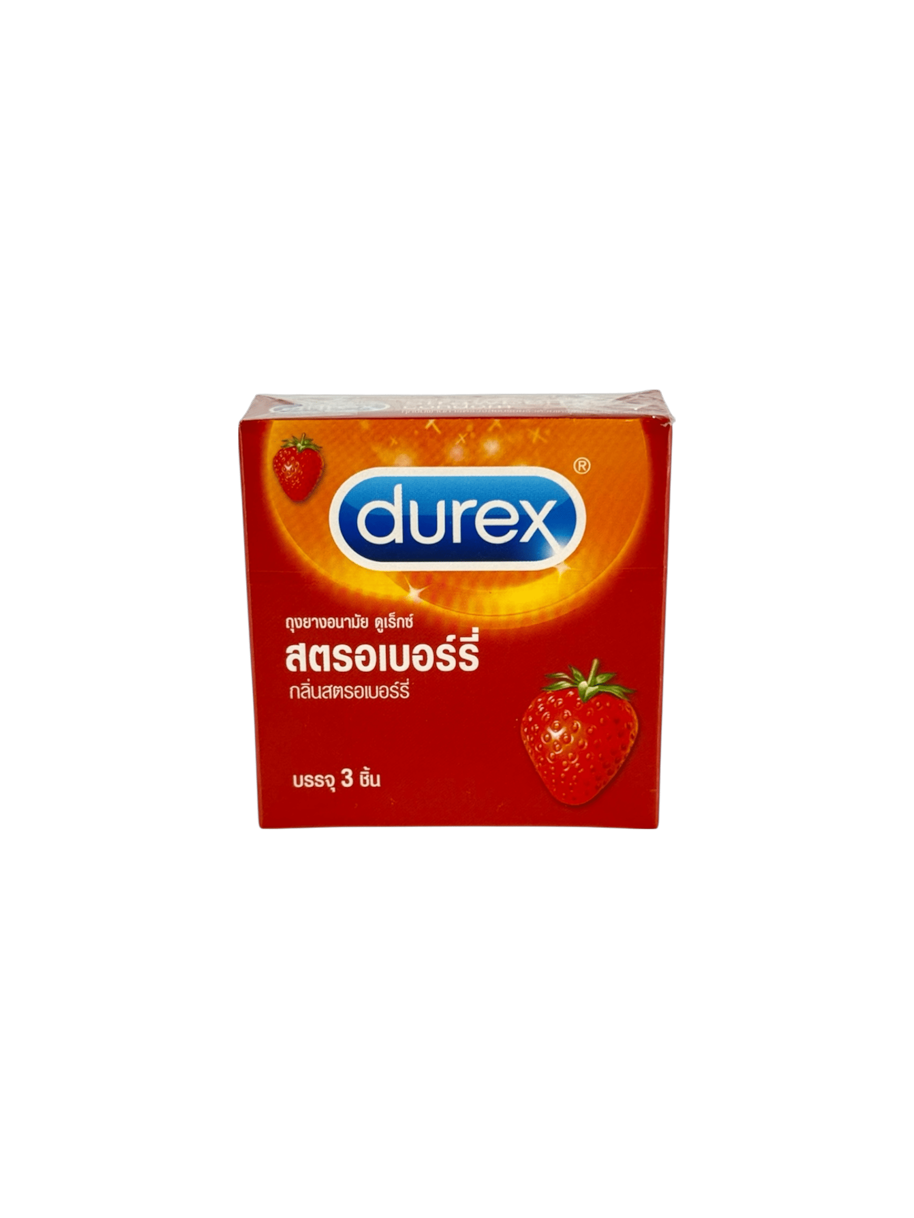 ถุงยางอนามัย Durex Strawberry 52.5mm (3ชิ้น)