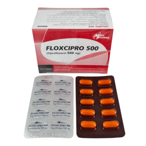 Floxcipro 500 แผงสีชา (10x10's)