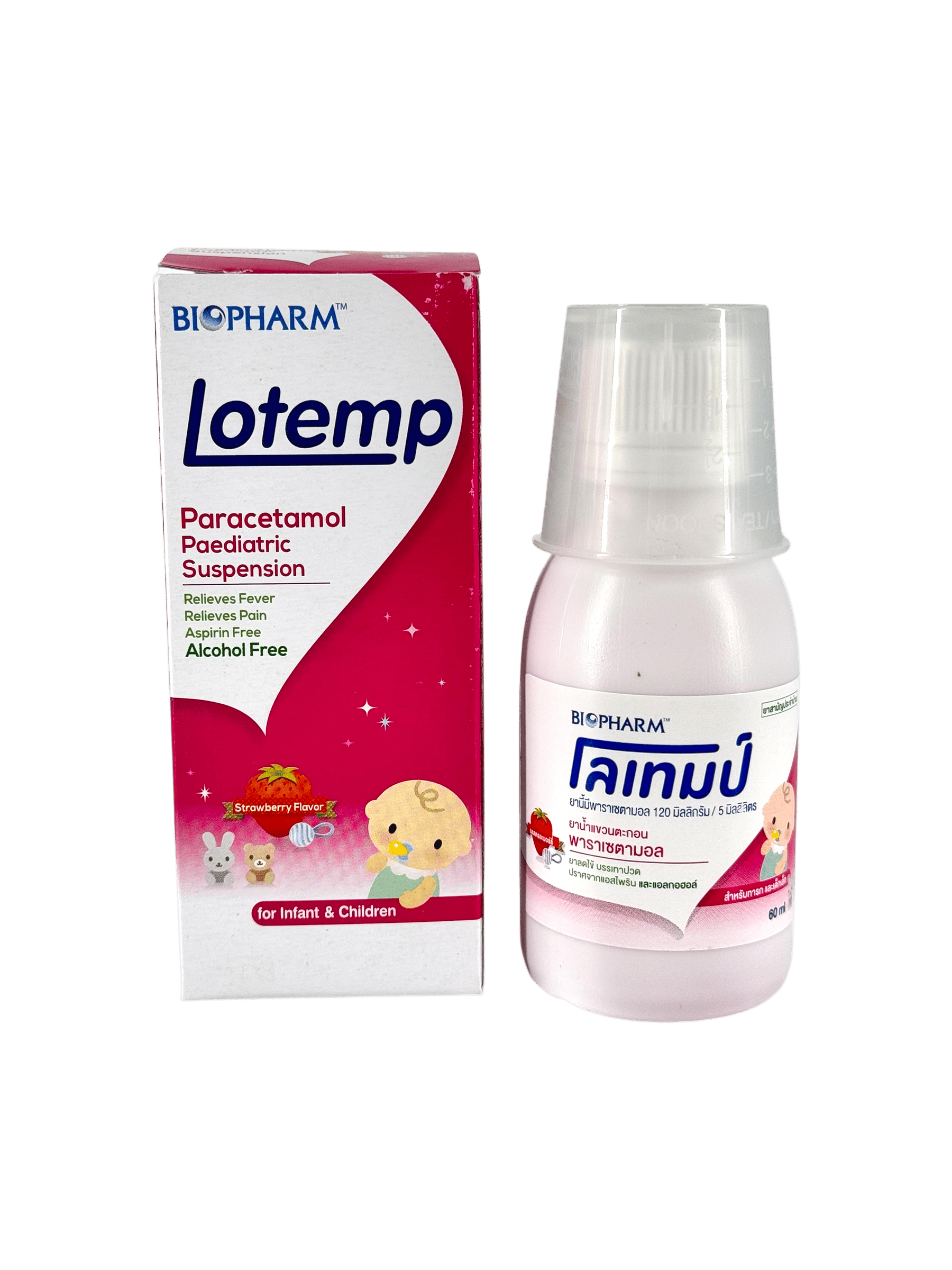 Lotemp 120mg Syrup สตอเบอรี่ 60ml