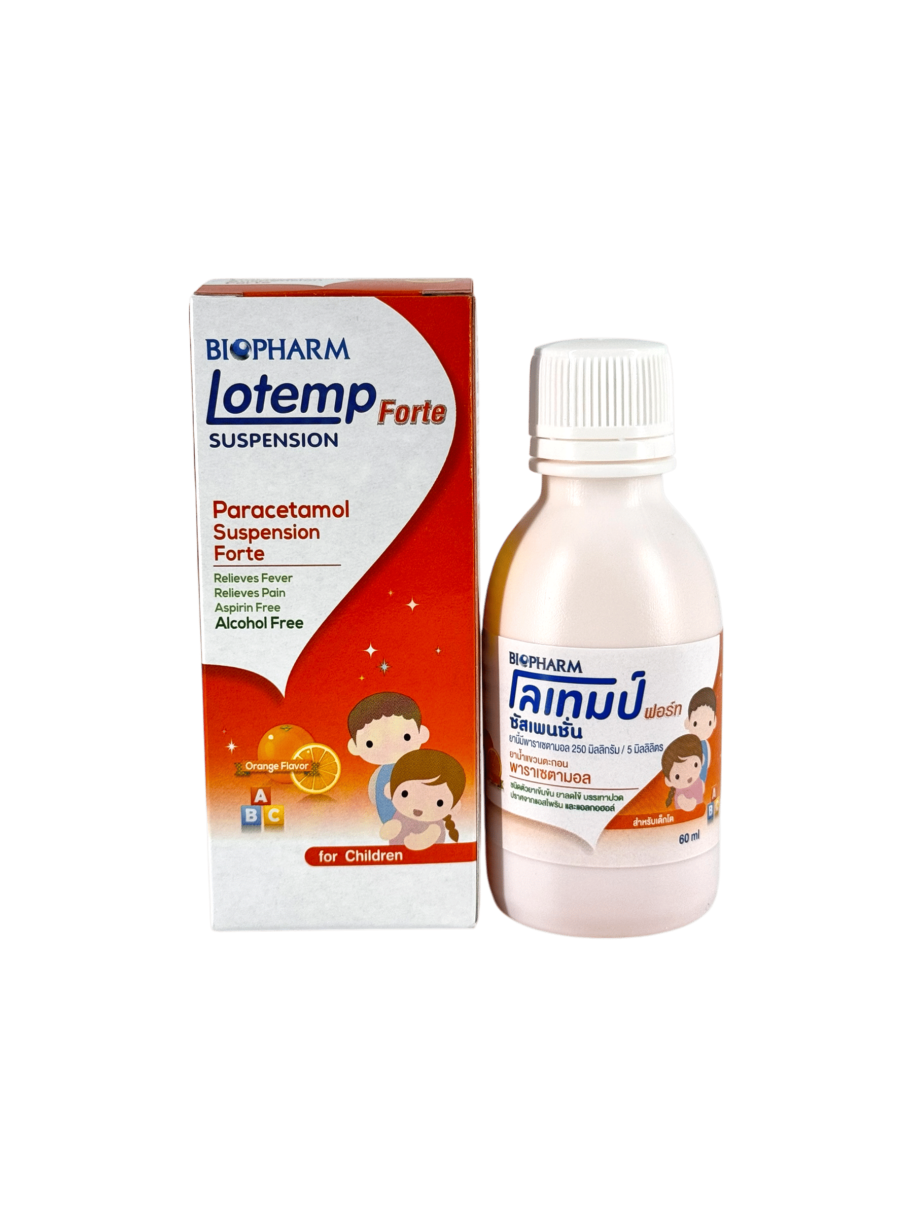 Lotemp Forte 250mg ส้ม 60ml
