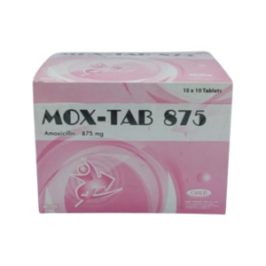 MOX-TAB 875 mg ขาว-รี (10x10's)