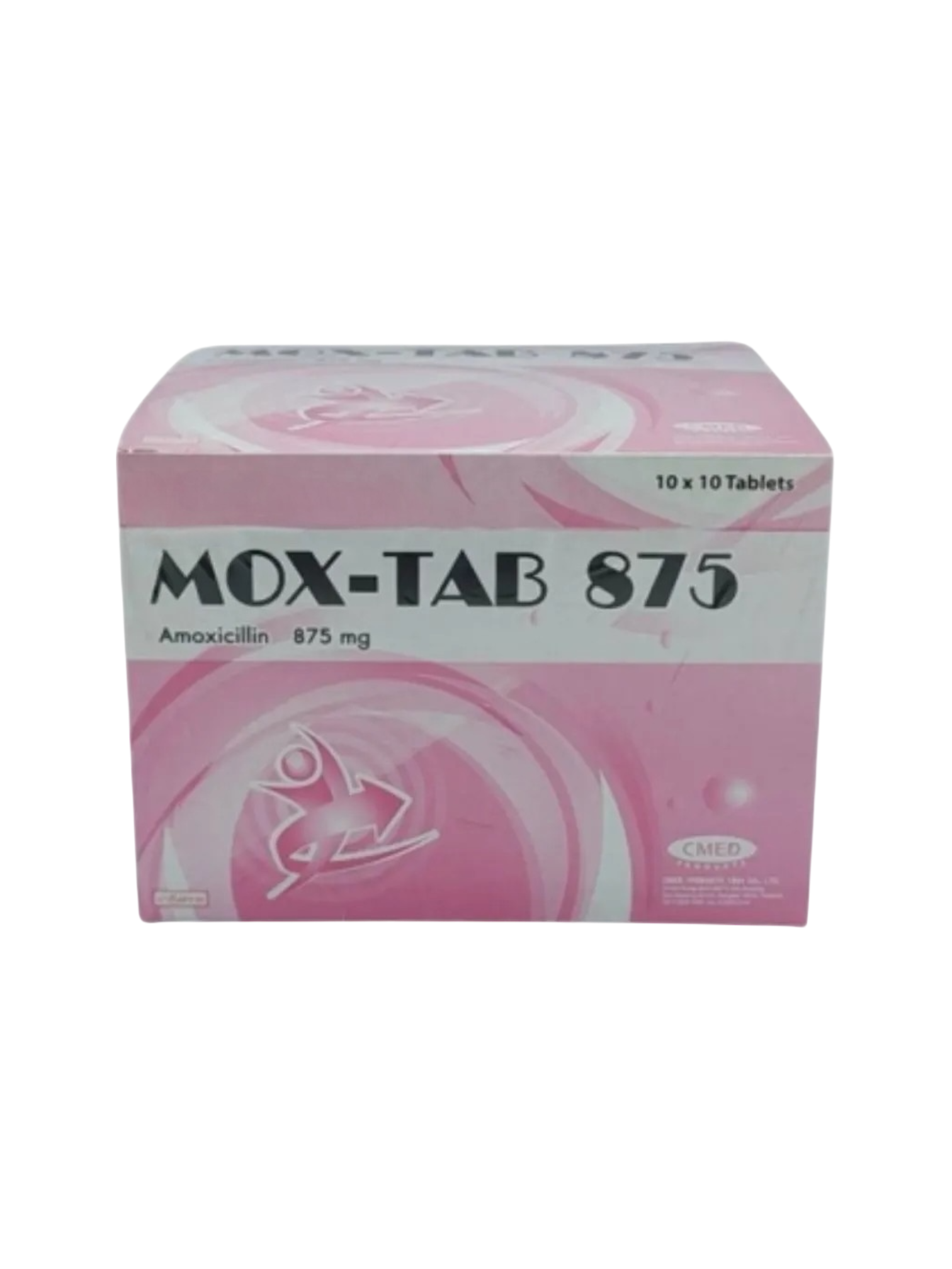 MOX-TAB 875 mg ขาว-รี (10x10's)