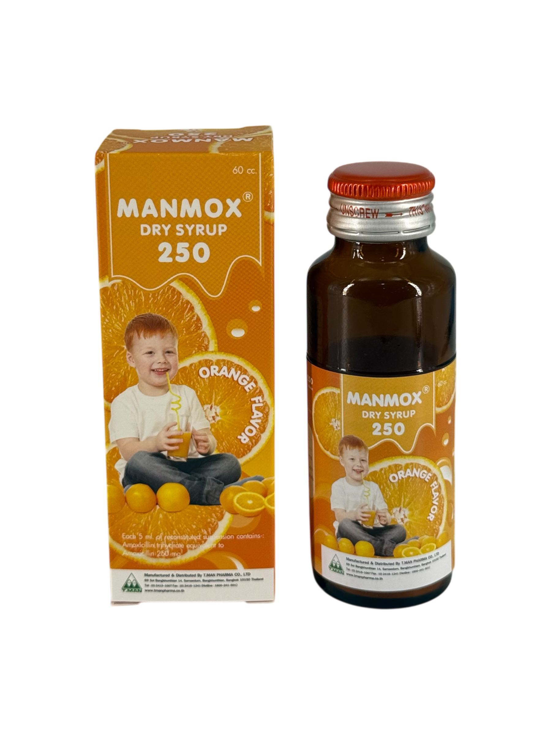 Manmox 250 SYRUP รสส้ม 60cc (ในกล่อง)