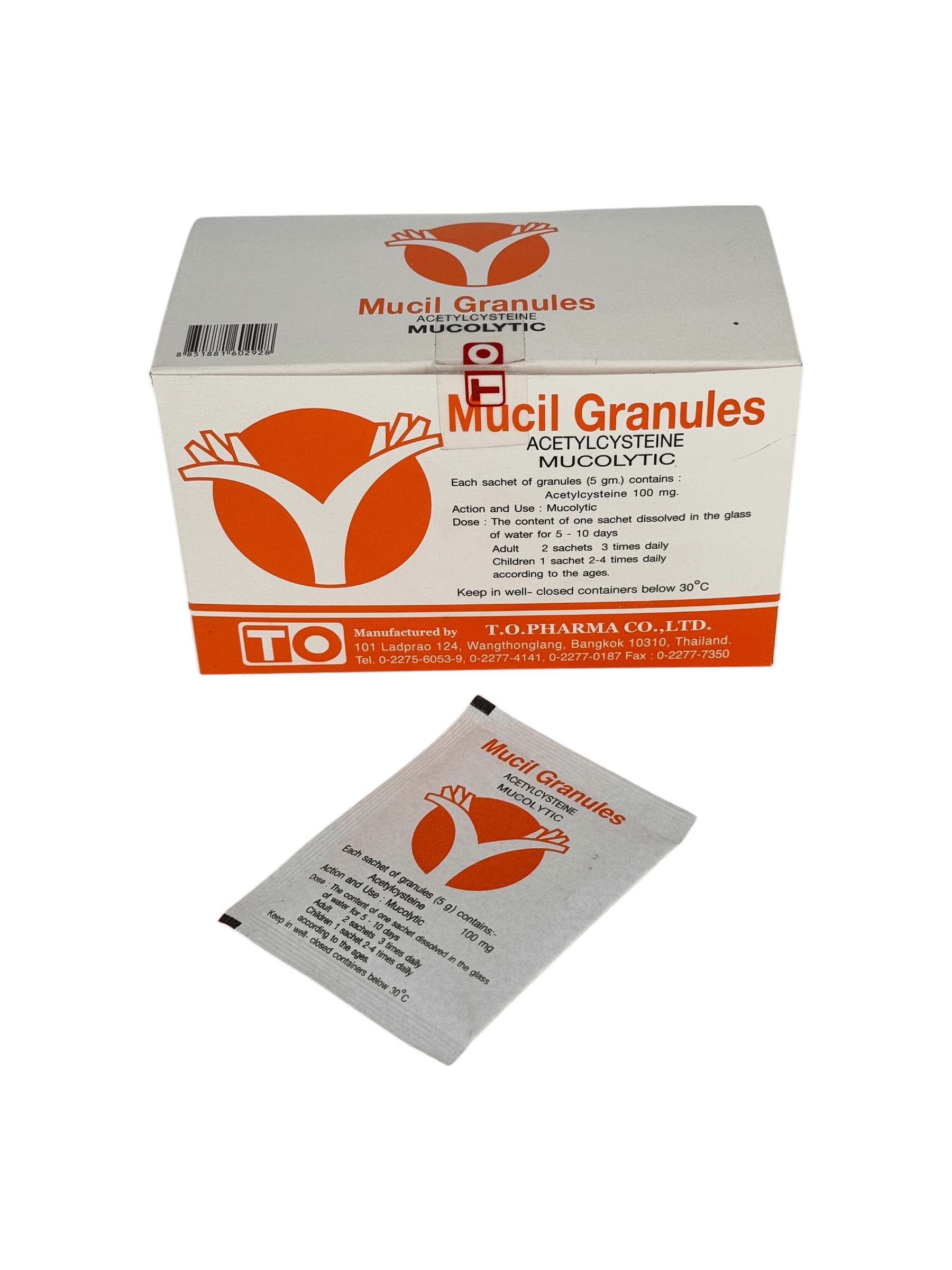Mucil 100mg ส้ม ( 5g x 30ซอง ) TO