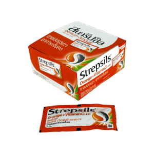 อม Strepsils (ส้ม) Orange +Vit C ( 12ซอง x 3's )
