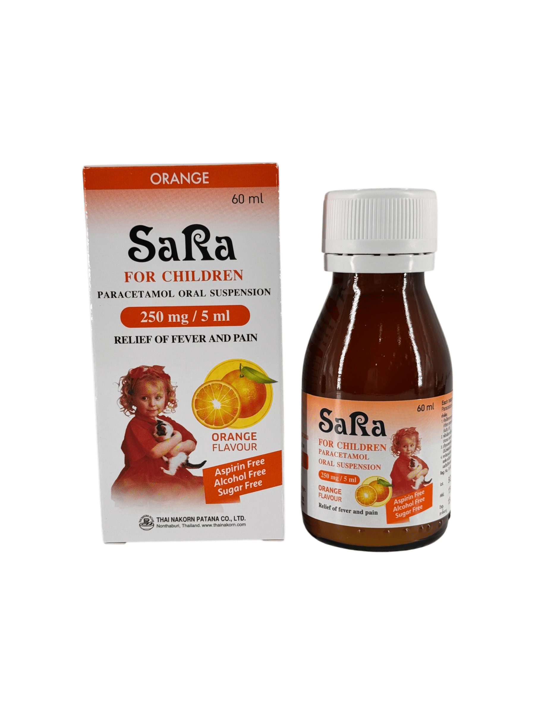 Sara 250mg/5ml รสส้ม 60ml