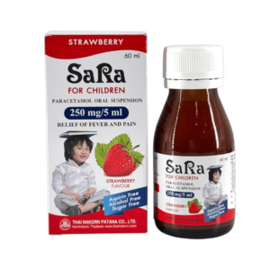 Sara 250mg/5ml สตรอเบอรี่ 60ml