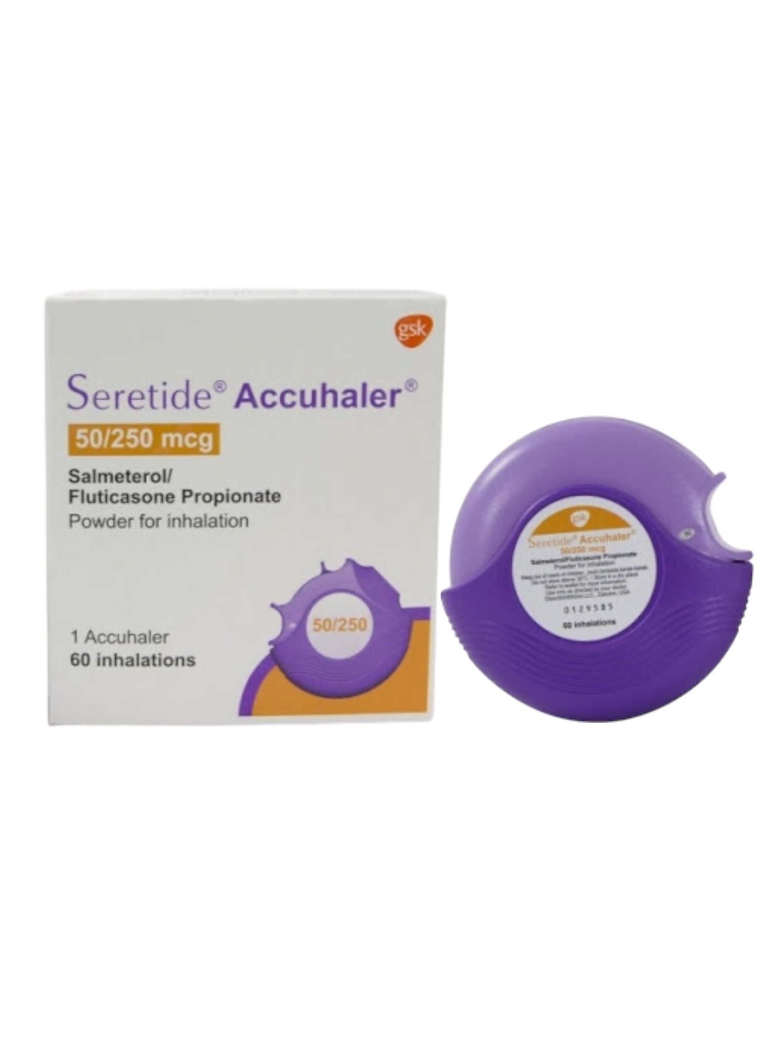 Seretide Accuhaler 50/250mcg (60 Dose) ก้นหอย (ขย.10)