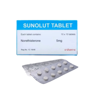 Sunolut 5mg (10x10's) ยาเลื่อนประจำเดือน